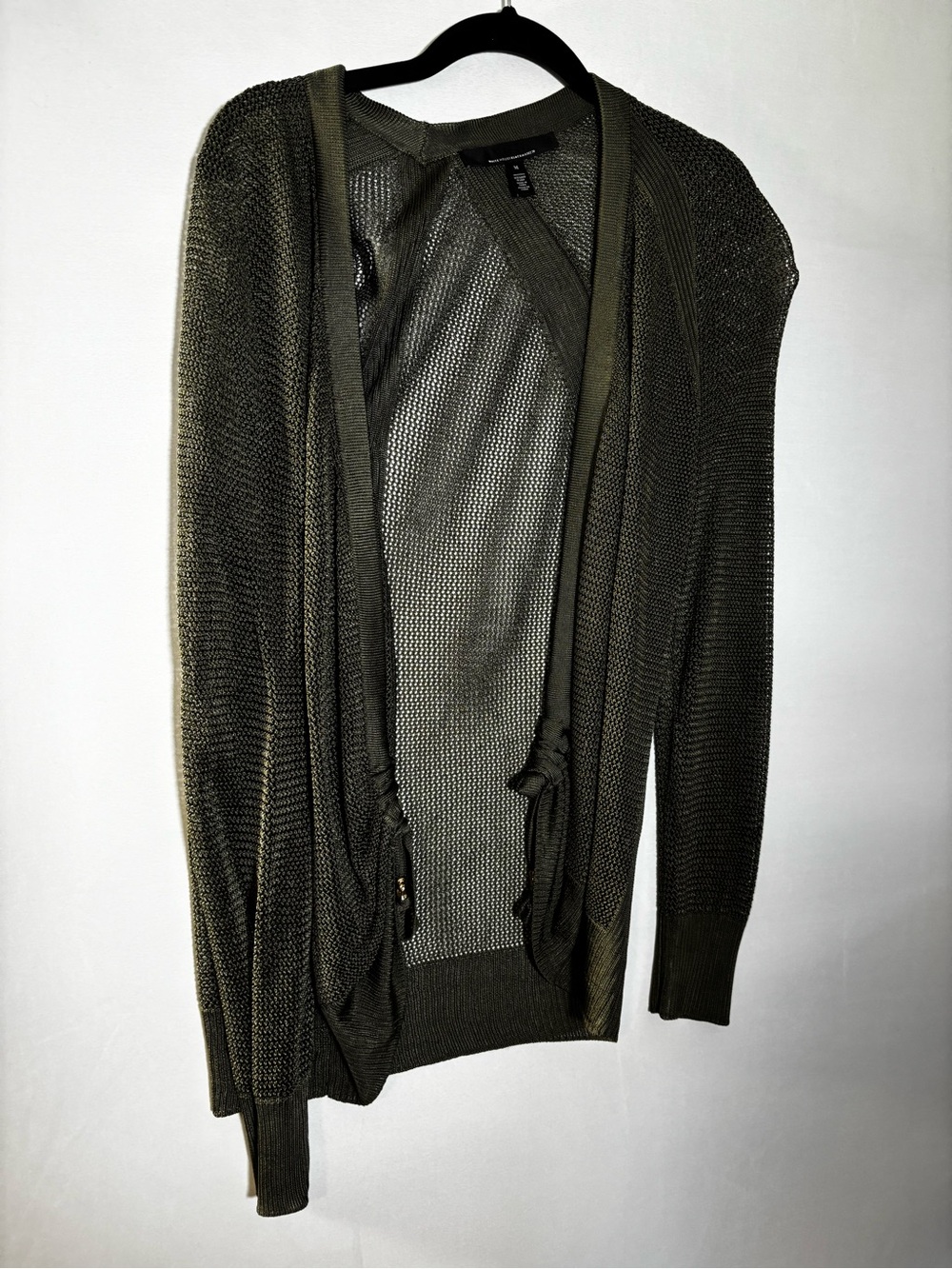 Women’s Open-Front Lightweight Knit Cardigan - Olive Green Size Medium NWOT